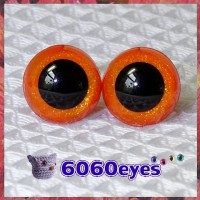 1 Pair Orange Glitter Hand Painted Safety Eyes Plastic eyes